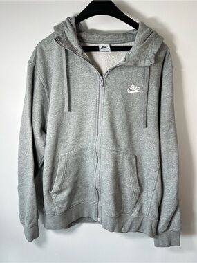 Nike Men's Size Large Grey Full-Zip Hoodie Sweatshirt